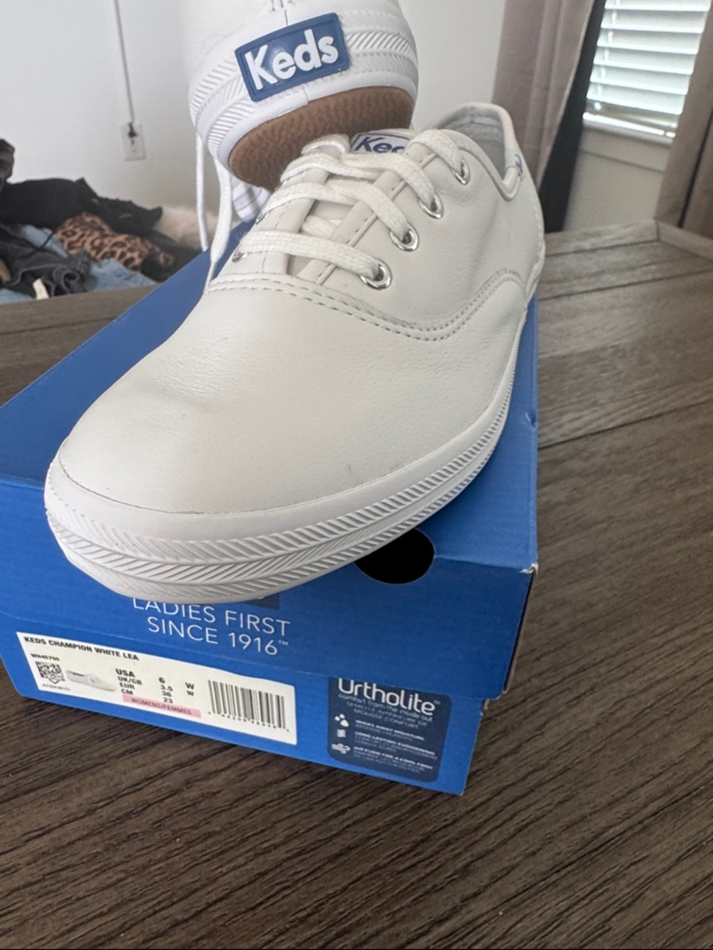 Keds White Leather Low-Top Sneakers